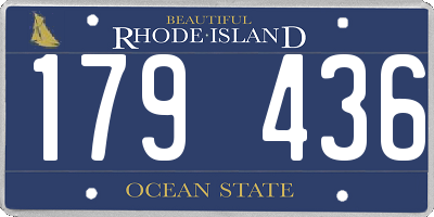 RI license plate 179436