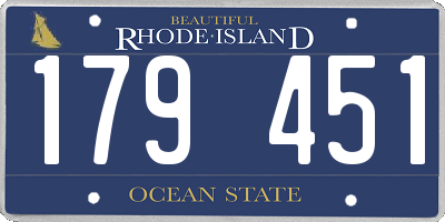 RI license plate 179451