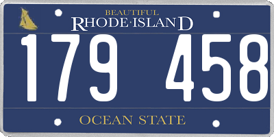 RI license plate 179458
