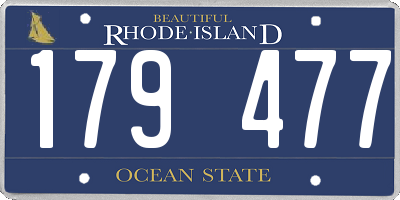 RI license plate 179477