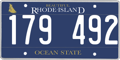 RI license plate 179492