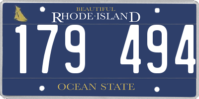 RI license plate 179494