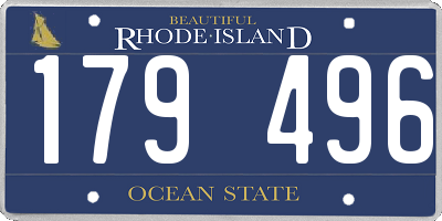RI license plate 179496