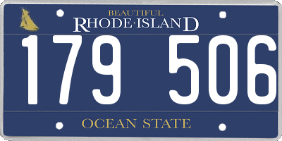 RI license plate 179506