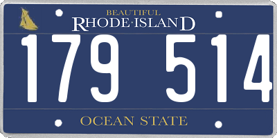 RI license plate 179514