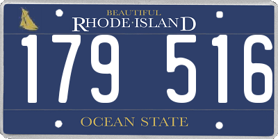 RI license plate 179516