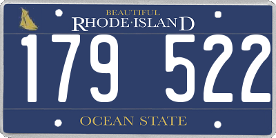RI license plate 179522