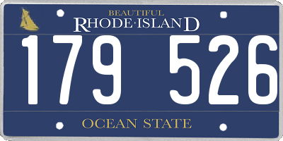 RI license plate 179526