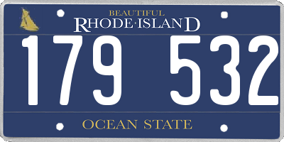RI license plate 179532