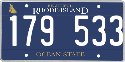 RI license plate 179533