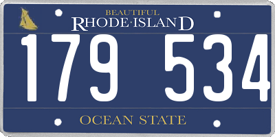 RI license plate 179534