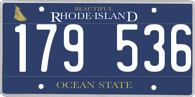 RI license plate 179536
