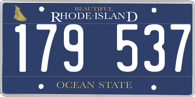 RI license plate 179537