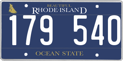 RI license plate 179540