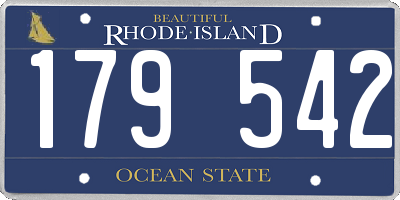 RI license plate 179542