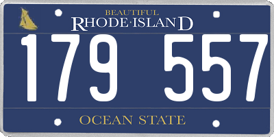 RI license plate 179557