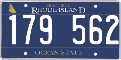 RI license plate 179562