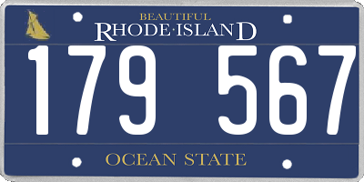 RI license plate 179567