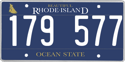 RI license plate 179577