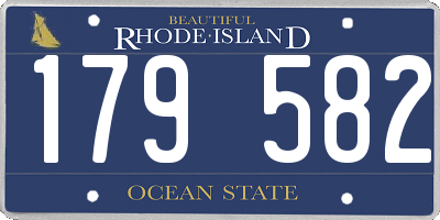RI license plate 179582