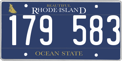 RI license plate 179583