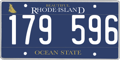 RI license plate 179596