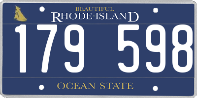 RI license plate 179598