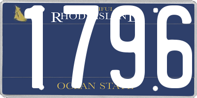 RI license plate 1796