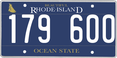 RI license plate 179600