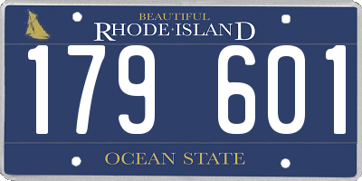 RI license plate 179601