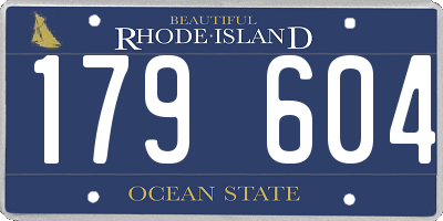 RI license plate 179604