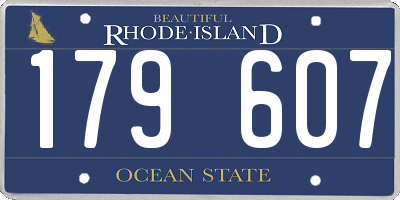 RI license plate 179607