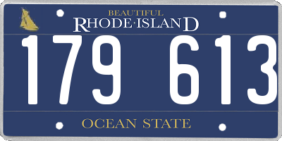 RI license plate 179613