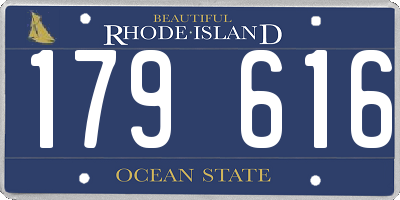 RI license plate 179616