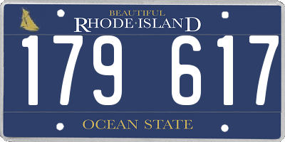 RI license plate 179617