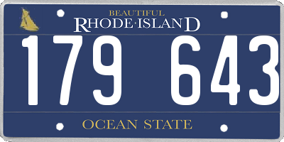 RI license plate 179643