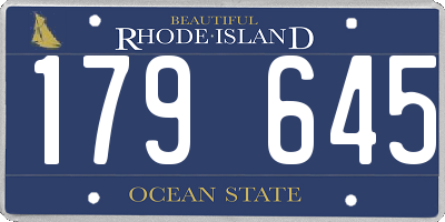 RI license plate 179645