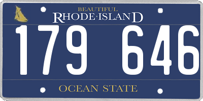 RI license plate 179646