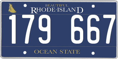 RI license plate 179667