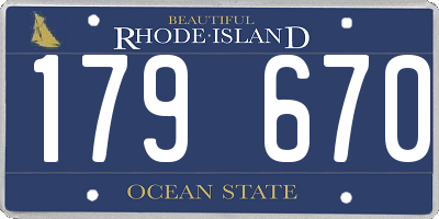 RI license plate 179670