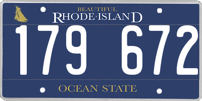 RI license plate 179672