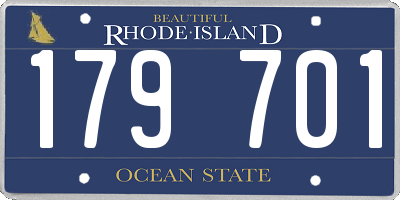 RI license plate 179701