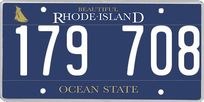 RI license plate 179708