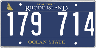 RI license plate 179714