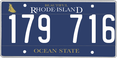 RI license plate 179716