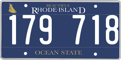 RI license plate 179718