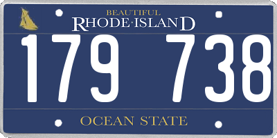 RI license plate 179738
