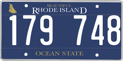 RI license plate 179748