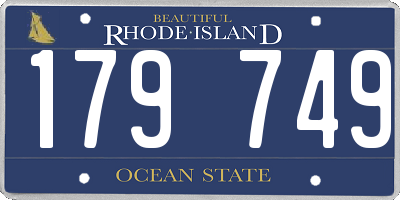 RI license plate 179749