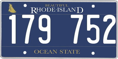 RI license plate 179752
